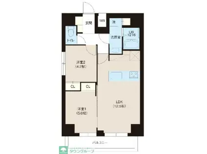 レオーネ錦糸町(2LDK/7階)の間取り写真