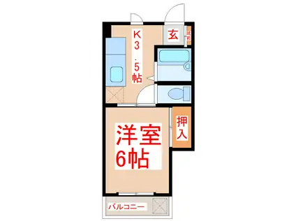 坂之上中央ビル(1K/1階)の間取り写真