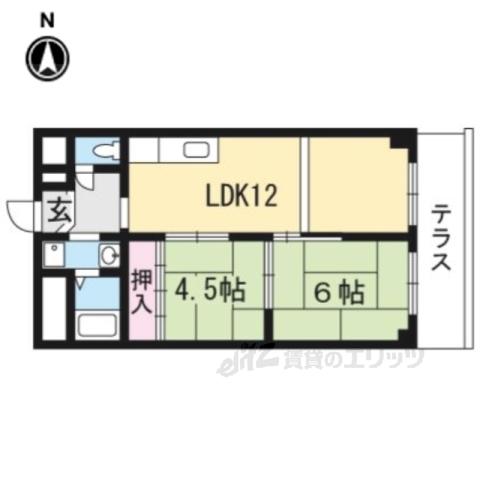 シャトー高野(2LDK/3階)の間取り写真