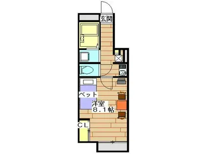 レオパレスグリーンハイツ2号館 21969(1K/2階)の間取り写真