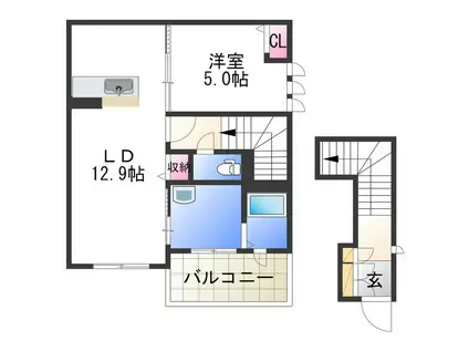 シャーメゾン堀止(1LDK/2階)の間取り写真