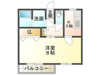 コーポN B(1K/1階)の間取り写真