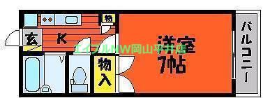 メゾンフェスタ浜(1K/2階)の間取り写真