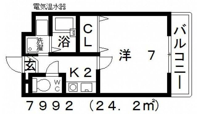 七神国府ビル(1K/6階)の間取り写真