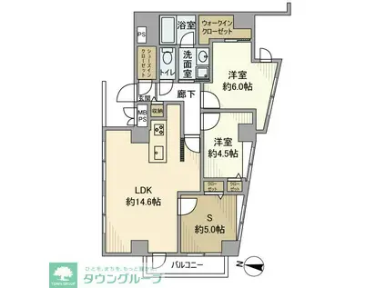 ライオンズマンション王子第5(2SLDK/4階)の間取り写真