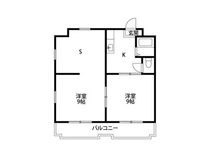 ボンセジュールナガイ(2K/5階)の間取り写真