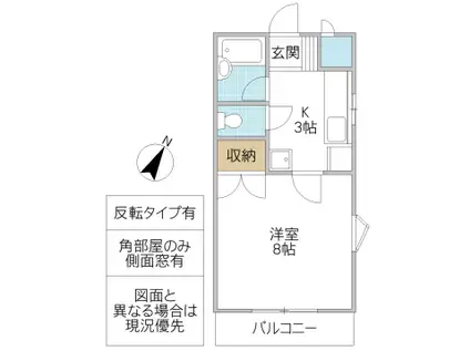SHK I(1K/2階)の間取り写真