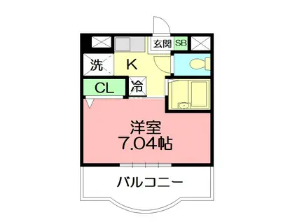 ブルー バウム(1K/1階)の間取り写真