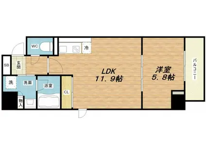 RESIDENCE TRESOR DIEU(1LDK/7階)の間取り写真