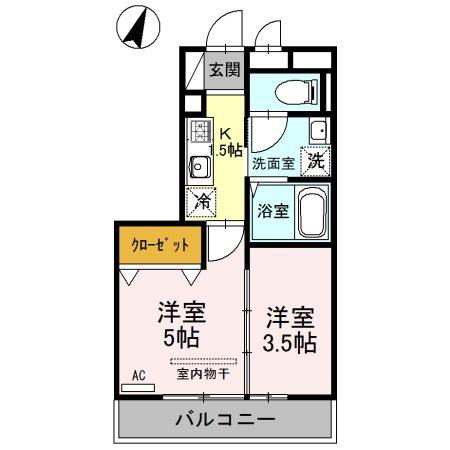 カンピエーレ(2K/1階)の間取り写真