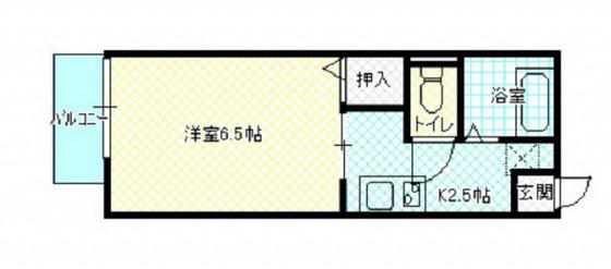 グリーンヒル(1K/1階)の間取り写真