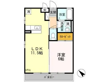 ONES HARBOR(1LDK/3階)の間取り写真