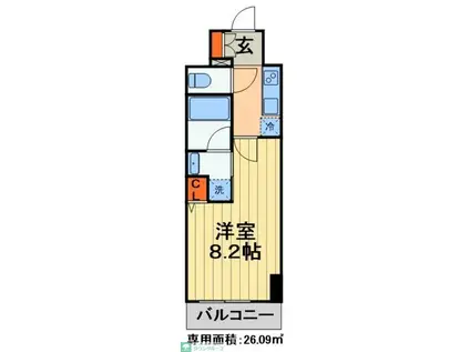 ROYJENT PARKS千葉中央(1K/12階)の間取り写真