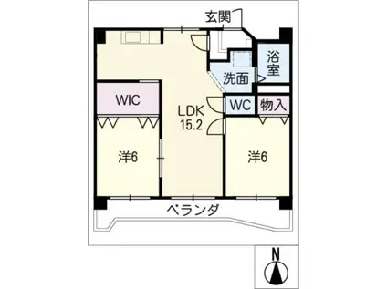 レジデンス恒和(2LDK/4階)の間取り写真