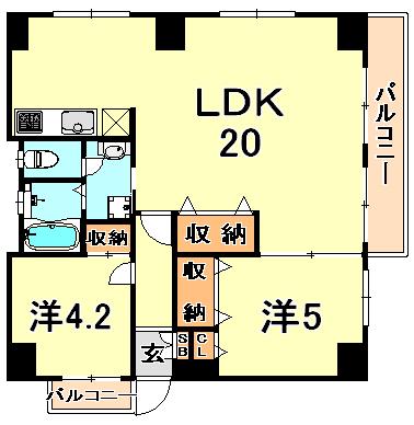 小川マンション(2LDK/3階)の間取り写真