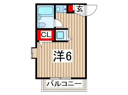 ジョイフル蕨(ワンルーム/3階)の間取り写真