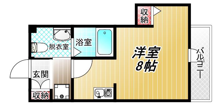PUREFIRSTNAGASE(ワンルーム/1階)の間取り写真