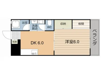 メゾン甲南(1DK/4階)の間取り写真