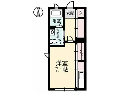 SAKURA(ワンルーム/1階)の間取り写真