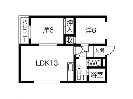 ハイグレード27(2LDK/3階)の間取り写真