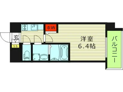 エスリード ザ・イーストレジデンス大阪城(1K/2階)の間取り写真