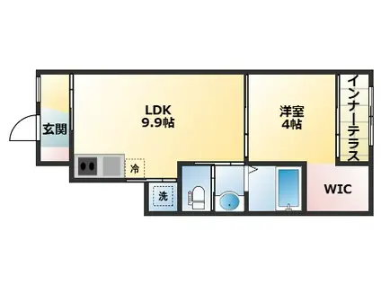 IRIS(1LDK/1階)の間取り写真