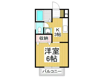 ハイツオリオン(1K/1階)の間取り写真