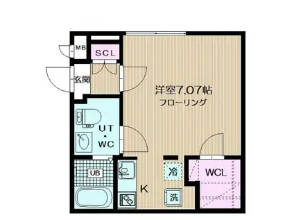 ブランシェ荏原中延(ワンルーム/2階)の間取り写真