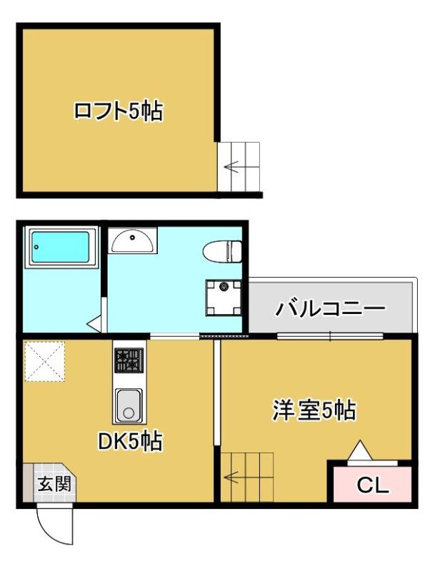ボンヌシャンス井尻(1LDK/1階)の間取り写真