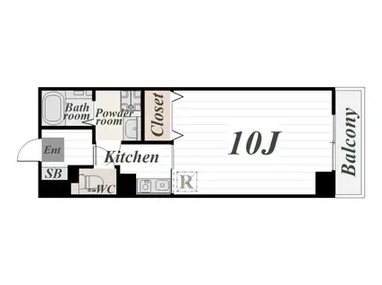 レジデンスFUKU(1K/2階)の間取り写真