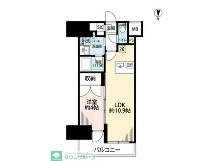 プレール・ドゥーク亀戸VI(1LDK/10階)の間取り写真