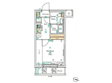 ヴォーガコルテ西蒲田(1K/4階)の間取り写真
