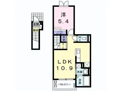 サン・アレーナ(1LDK/2階)の間取り写真