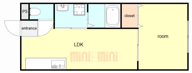 グレスト元町(1LDK/2階)の間取り写真