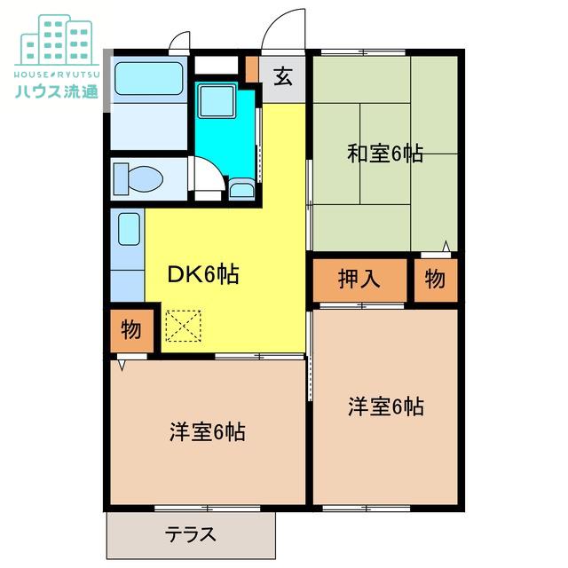 グレイスフル今泉1番館(3K/1階)の間取り写真