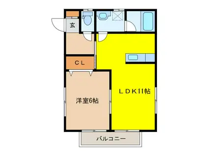 SKハーモニー(1LDK/1階)の間取り写真