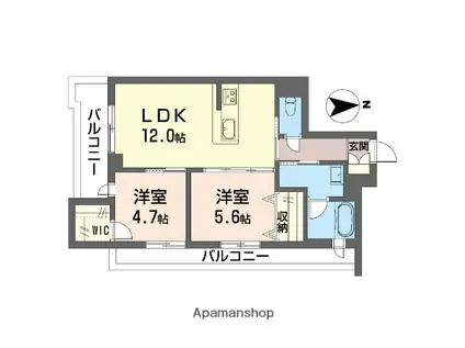 カイレアレジデンス(2LDK/3階)の間取り写真