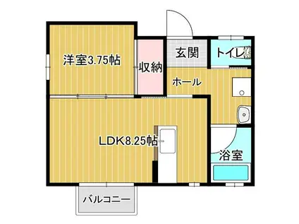 ひかりヒルズ(1LDK/1階)の間取り写真