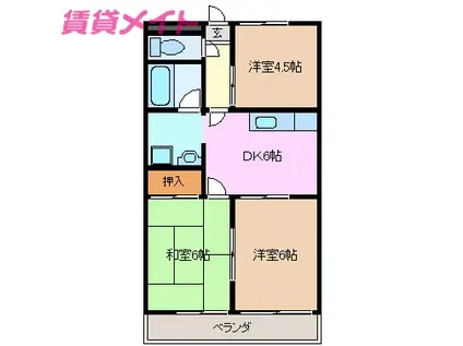 コーポTANIZAWA(3DK/2階)の間取り写真