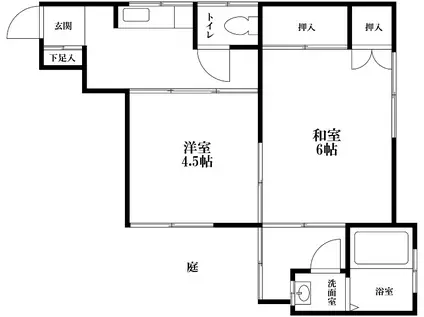 さつき荘(2K/1階)の間取り写真