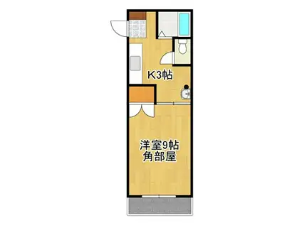 エルム石和南(1K/1階)の間取り写真