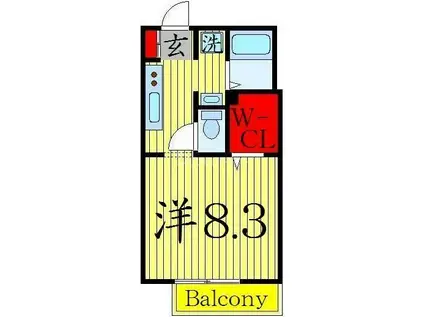 ドエル・アゼリア(1K/1階)の間取り写真