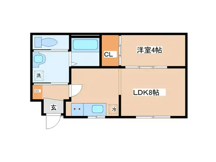 リヴェール南鍛冶町(1LDK/1階)の間取り写真