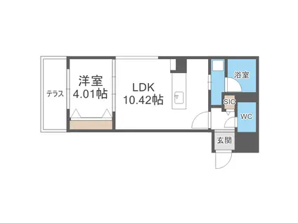SOURIRE(1LDK/1階)の間取り写真