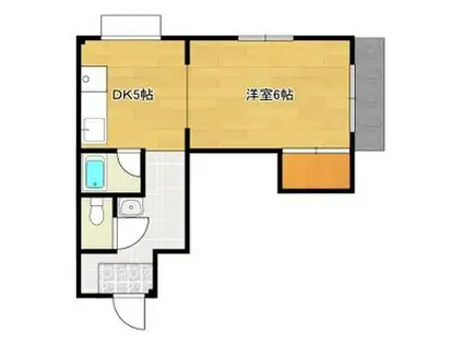 高畑ハイツ(ワンルーム/3階)の間取り写真