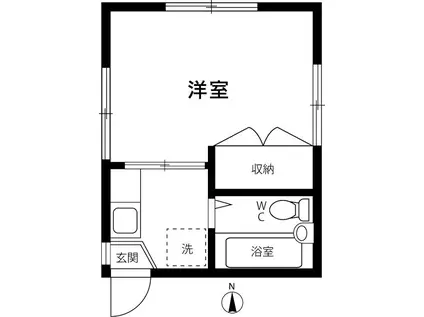 コーポミヤ(1K/2階)の間取り写真