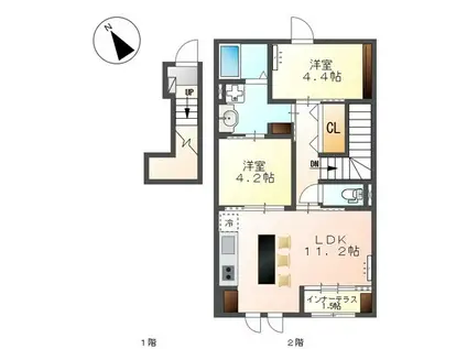 アートメゾン(2LDK/2階)の間取り写真