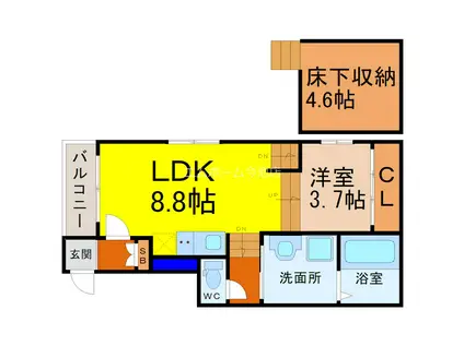 ディアグランコート(1LDK/1階)の間取り写真