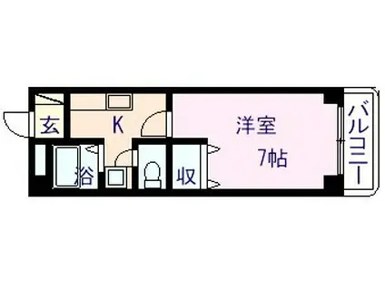 ウイング神水(1K/2階)の間取り写真