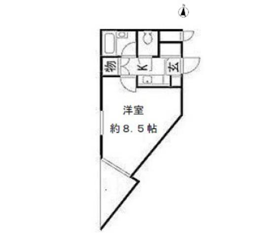 グランデール伊島(ワンルーム/2階)の間取り写真